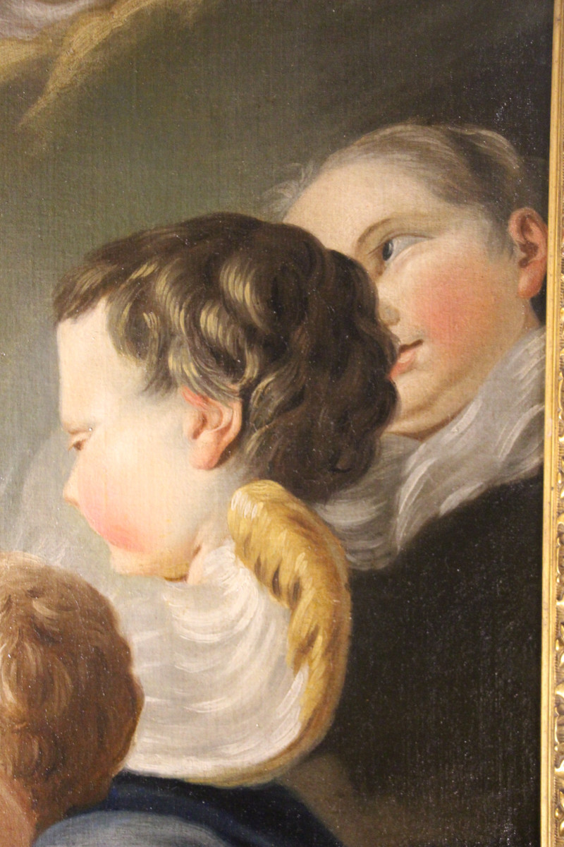 Vierge à l'Enfant, Suiveur de François Boucher (1703-1770), école française du XVIIIe siècle.-photo-4