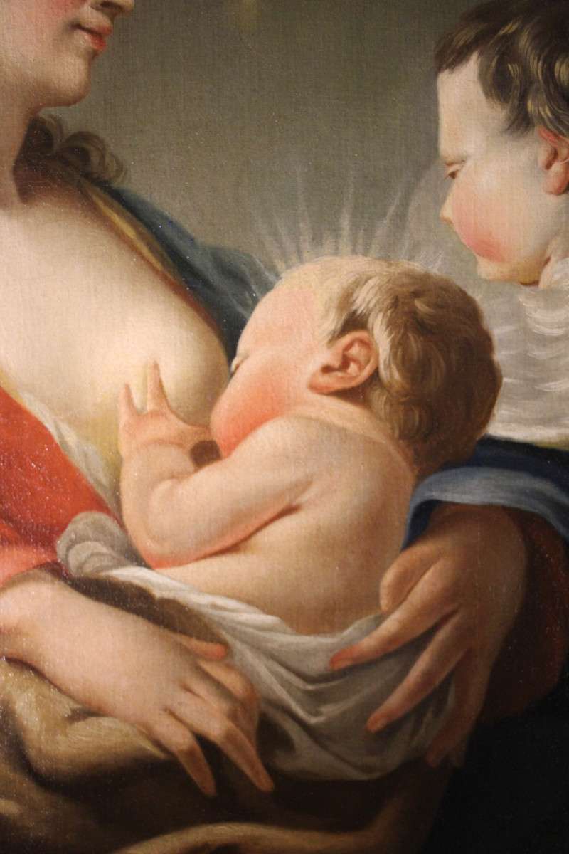 Vierge à l'Enfant, Suiveur de François Boucher (1703-1770), école française du XVIIIe siècle.-photo-1