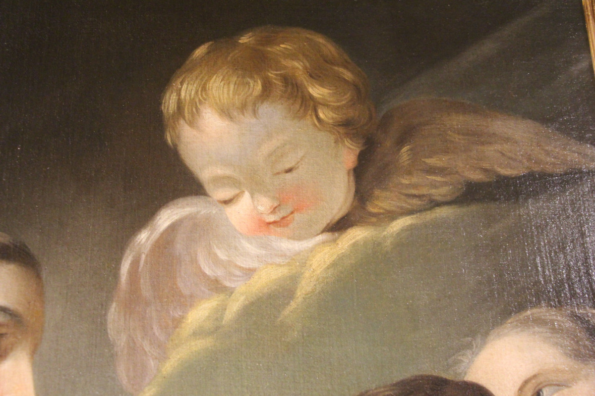 Vierge à l'Enfant, Suiveur de François Boucher (1703-1770), école française du XVIIIe siècle.-photo-2