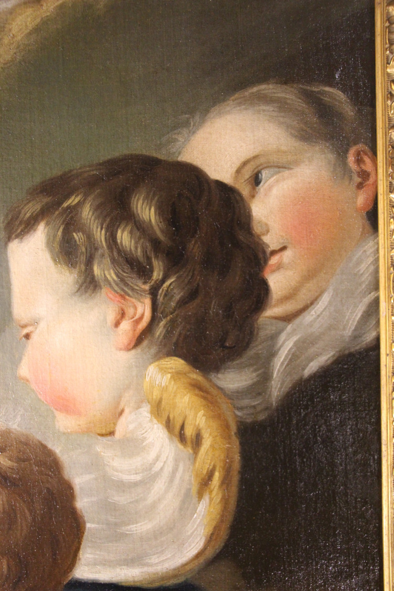 Vierge à l'Enfant, Suiveur de François Boucher (1703-1770), école française du XVIIIe siècle.-photo-3