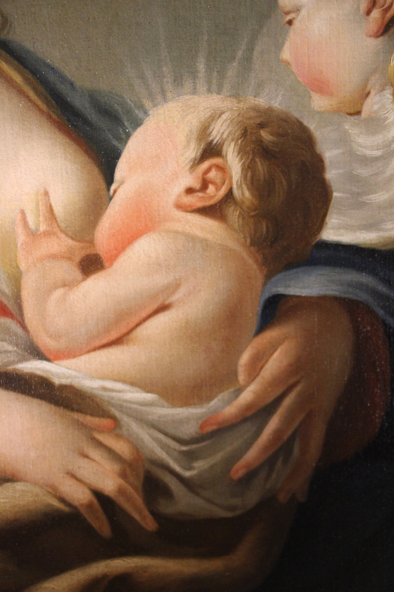 Vierge à l'Enfant, Suiveur de François Boucher (1703-1770), école française du XVIIIe siècle.-photo-4