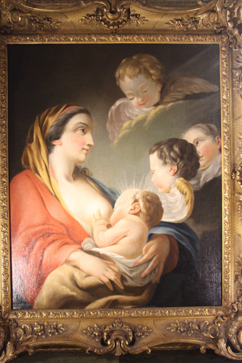 Vierge à l'Enfant, Suiveur de François Boucher (1703-1770), école française du XVIIIe siècle.-photo-6