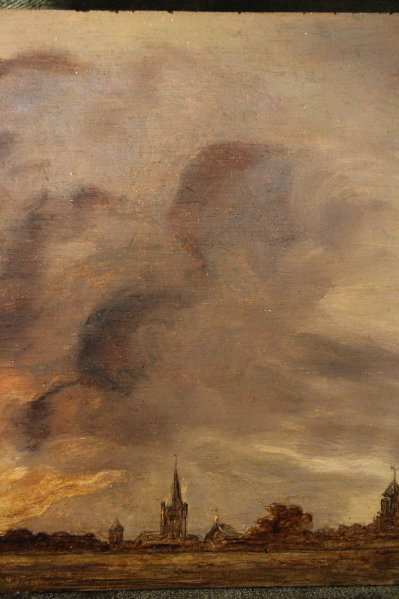 L'incendie, huile sur bois, école du Nord, XVIIe siècle-photo-1