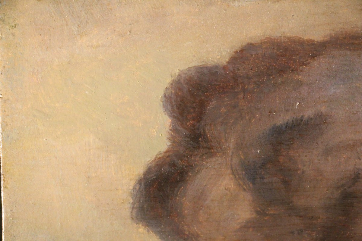 L'incendie, huile sur bois, école du Nord, XVIIe siècle-photo-6