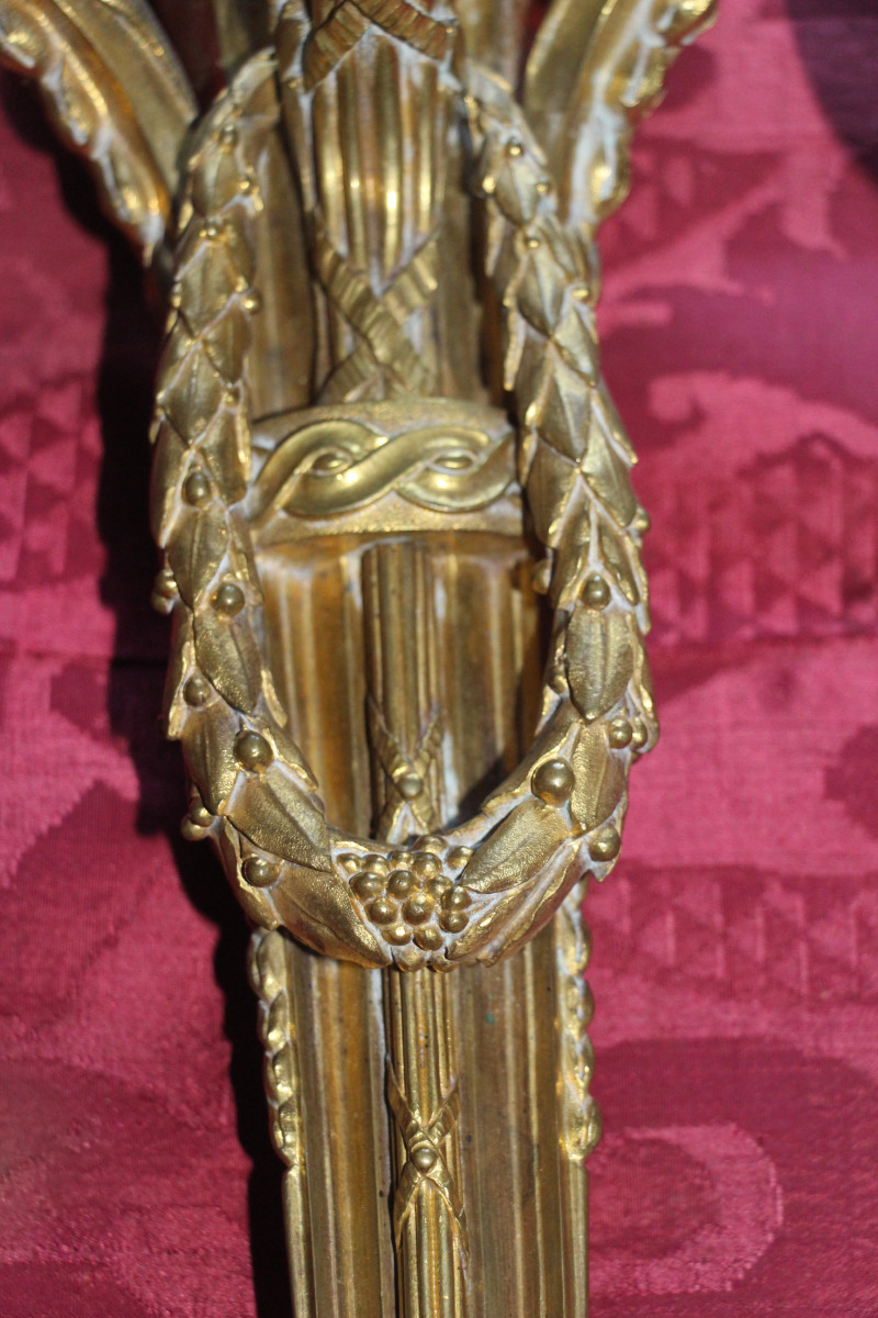 Pair Of Louis XVI Wall Sconces After Delafosse, 18th Century.-photo-2