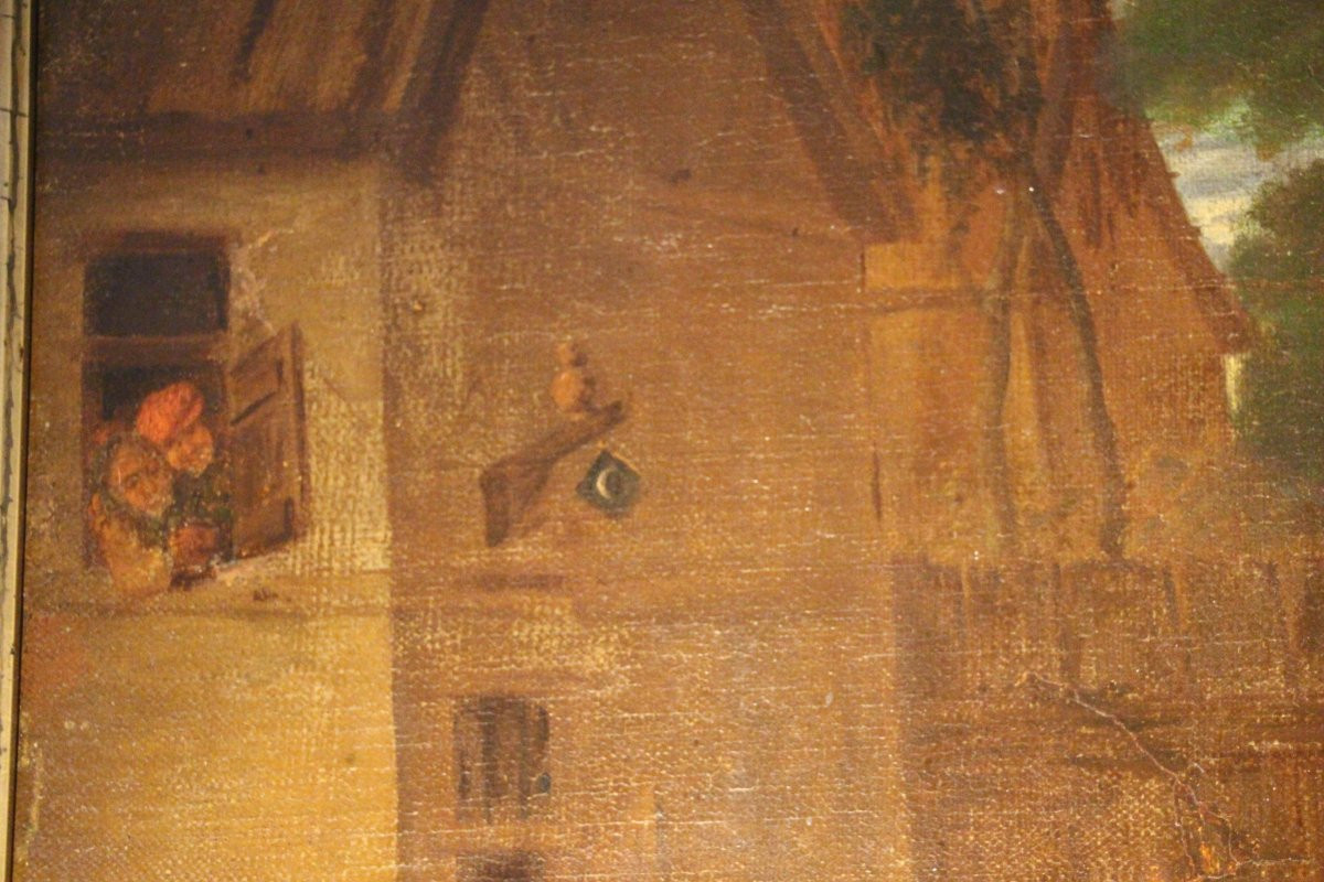 Village Festival, Flemish School, Oil On Canvas, 17th Century.-photo-1