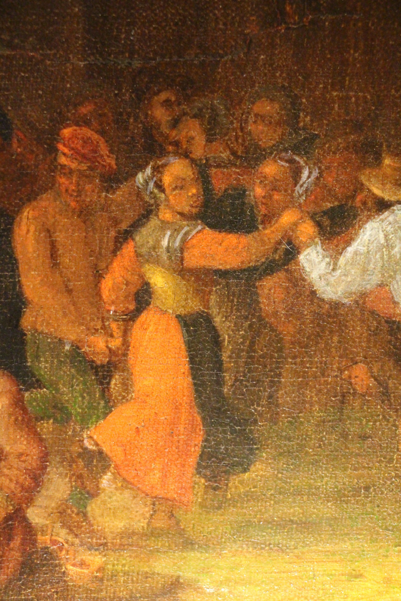 Village Festival, Flemish School, Oil On Canvas, 17th Century.-photo-5