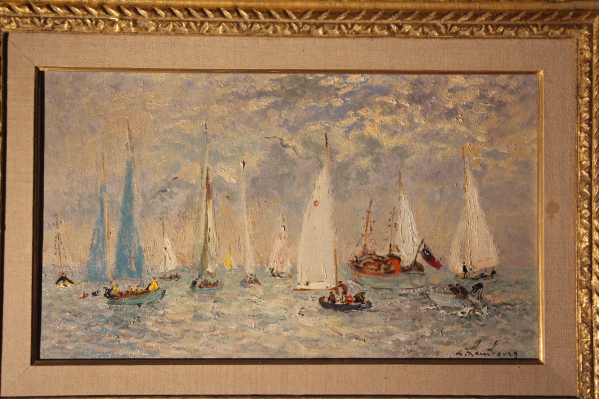 Yachts anglais au large de Deauville, d'André Hambourg (1909-1999)-photo-2