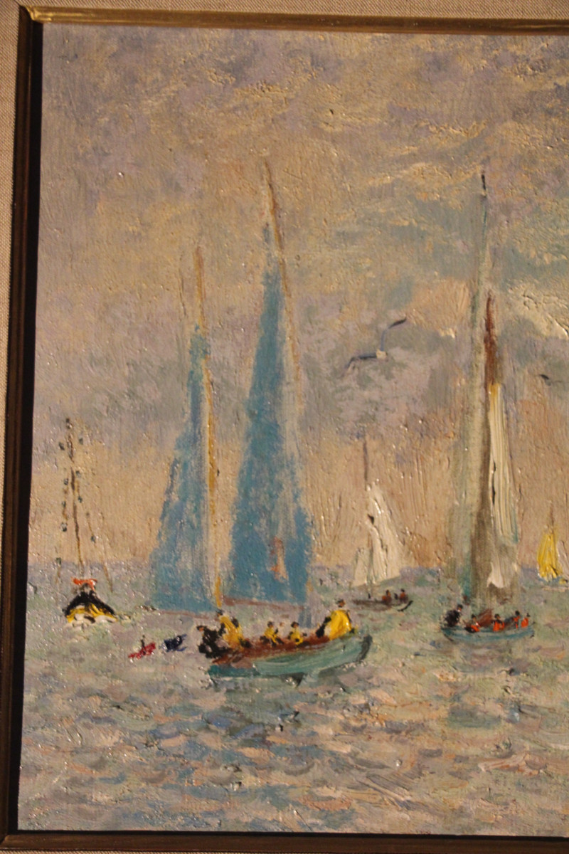 Yachts anglais au large de Deauville, d'André Hambourg (1909-1999)-photo-1