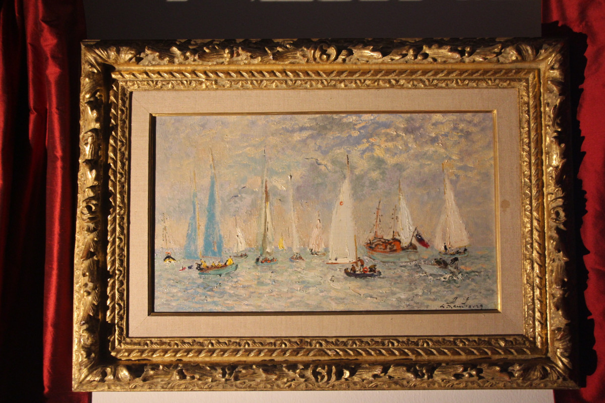 Yachts anglais au large de Deauville, d'André Hambourg (1909-1999)-photo-8