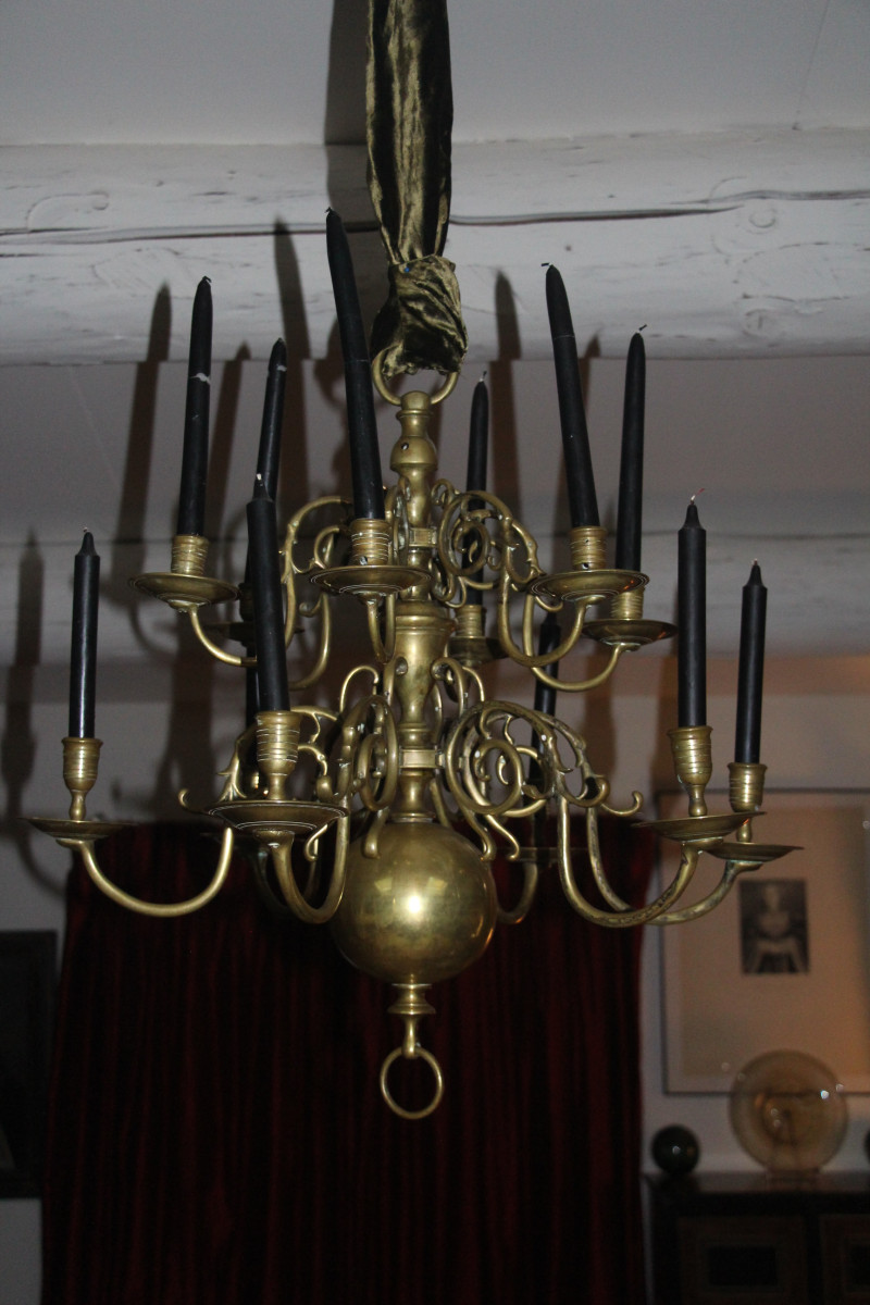 Dutch Bronze Chandelier With Twelve Light Arms, Circa 1800, Very Early 19th Century.-photo-8