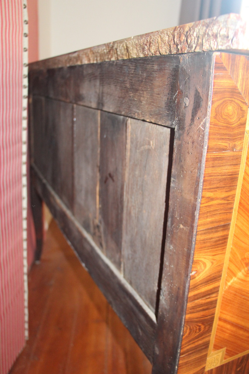 Transitional Period Commode With Projecting Front, 18th Century.-photo-8