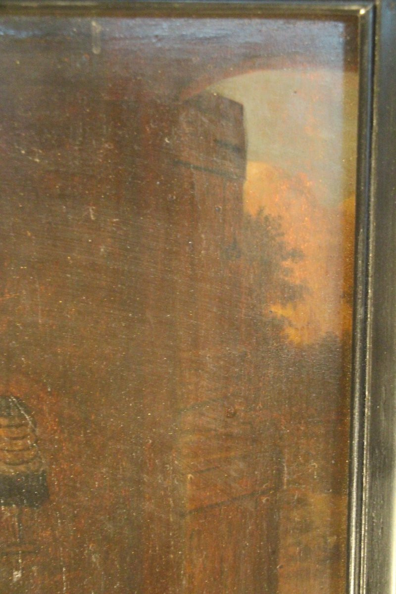 L'heure du souper, huile sur bois, école hollandaise vers 1800.-photo-3