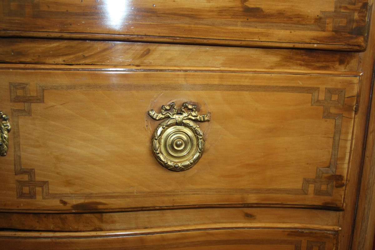 Transition Marquetry Chest Of Drawers, 18th Century.-photo-2