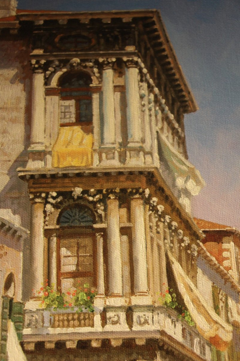 Venice, Oil On Canvas, Italian School, 20th Century.-photo-1