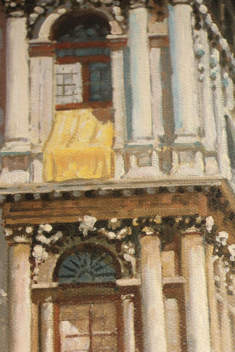 Venice, Oil On Canvas, Italian School, 20th Century.-photo-2