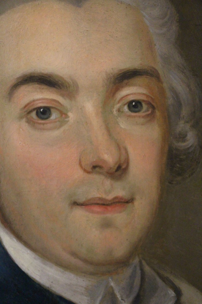 Portrait d'aristocrate, école française du XVIIIe siècle.-photo-1