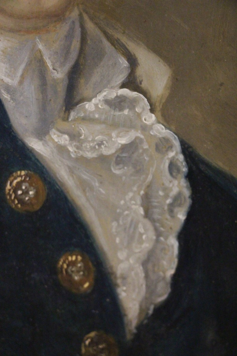 Portrait d'aristocrate, école française du XVIIIe siècle.-photo-2