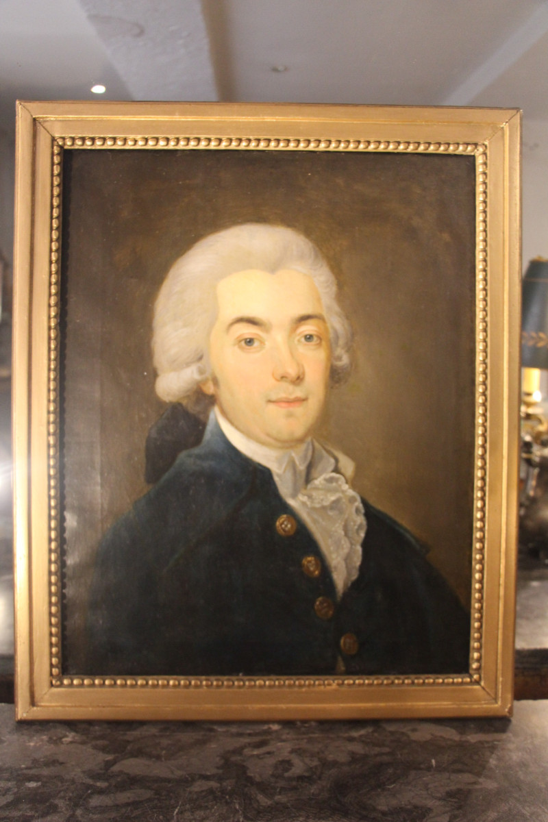 Portrait d'aristocrate, école française du XVIIIe siècle.-photo-8