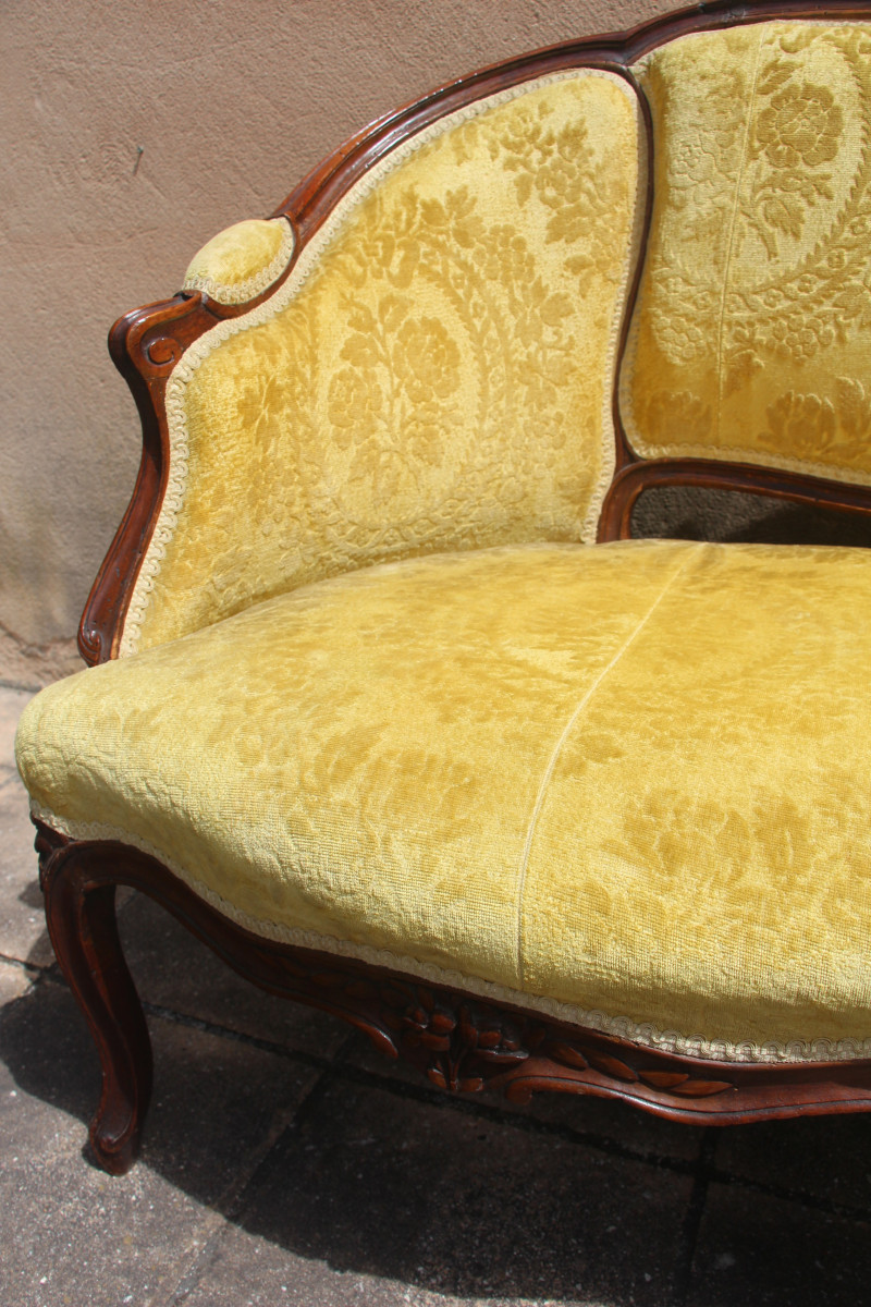 Canapé corbeille, époque Louis XV, XVIIIe siècle, travail provençal.-photo-3