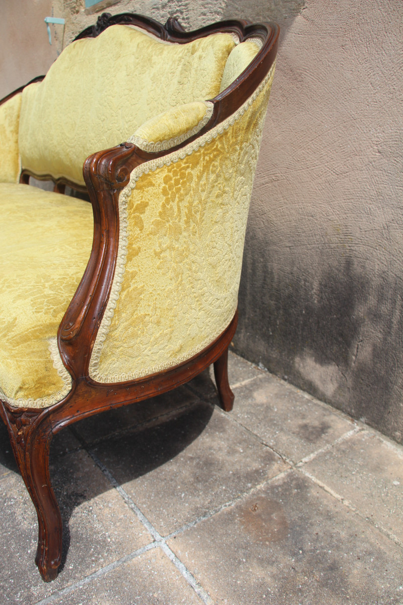 Canapé corbeille, époque Louis XV, XVIIIe siècle, travail provençal.-photo-4