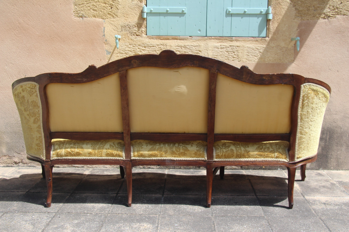 Canapé corbeille, époque Louis XV, XVIIIe siècle, travail provençal.-photo-7