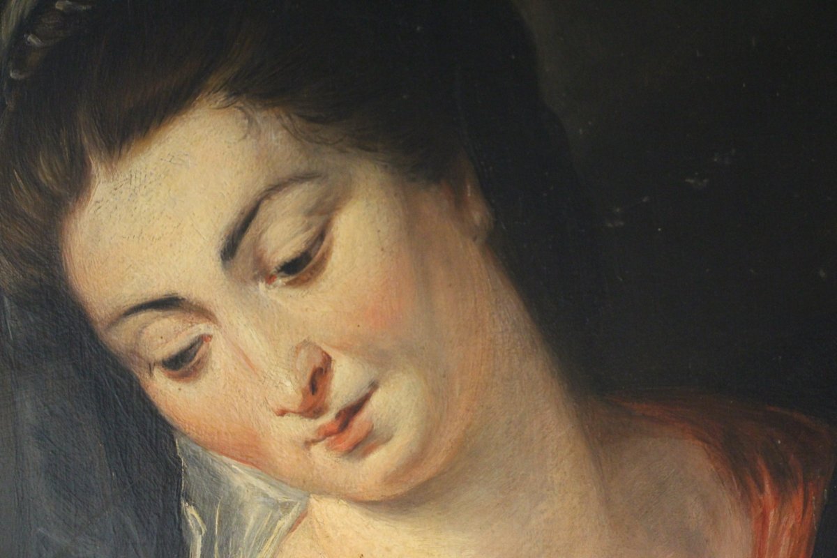 Virgin And Child, 19th Century Northern School.-photo-3