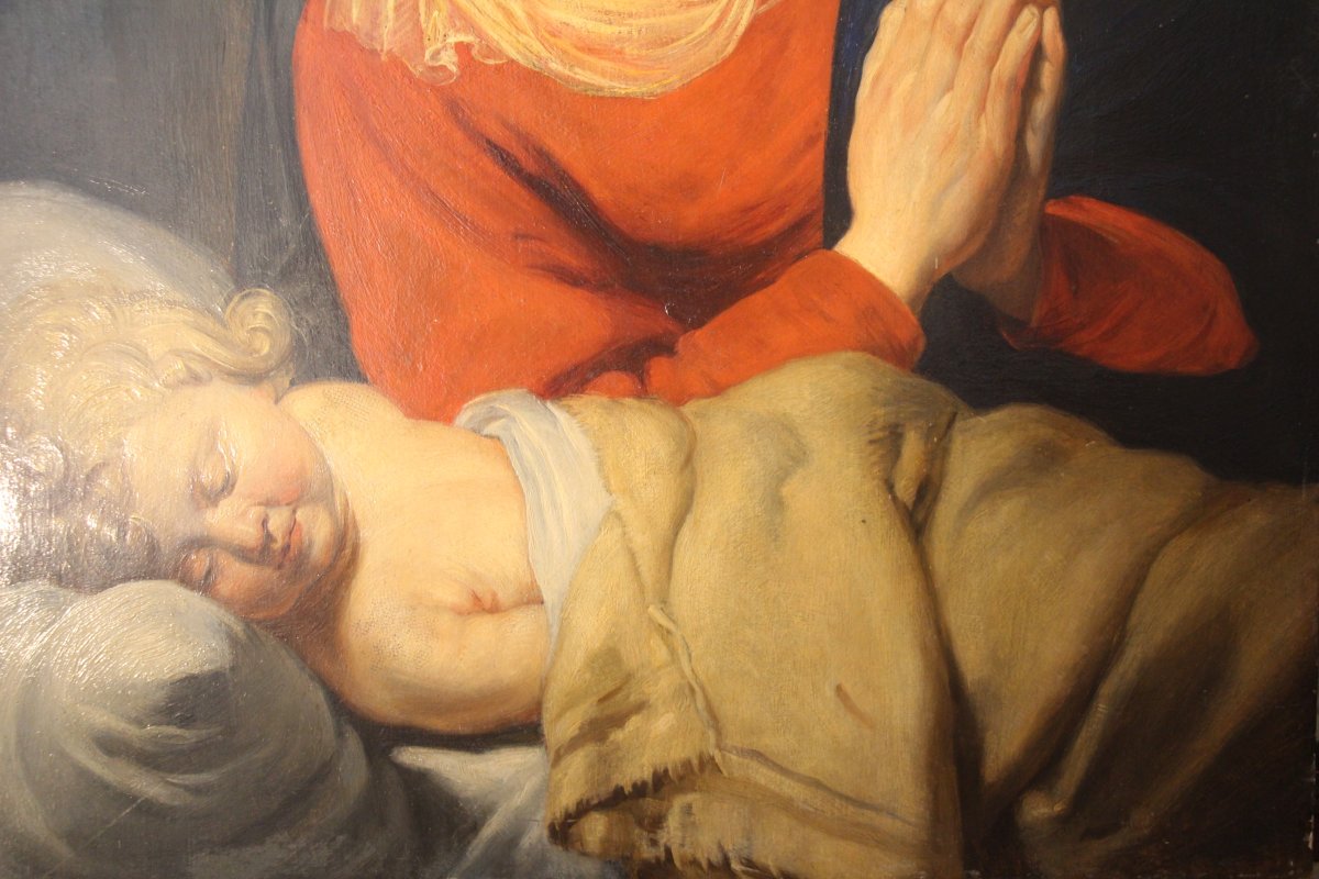 Virgin And Child, 19th Century Northern School.-photo-4