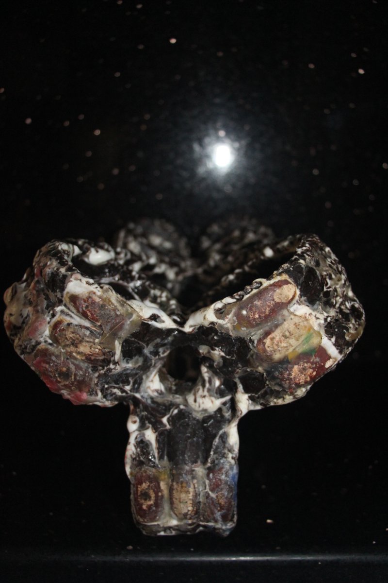Suite de trois candélabres en faïence de Vallauris vers 1950.-photo-3