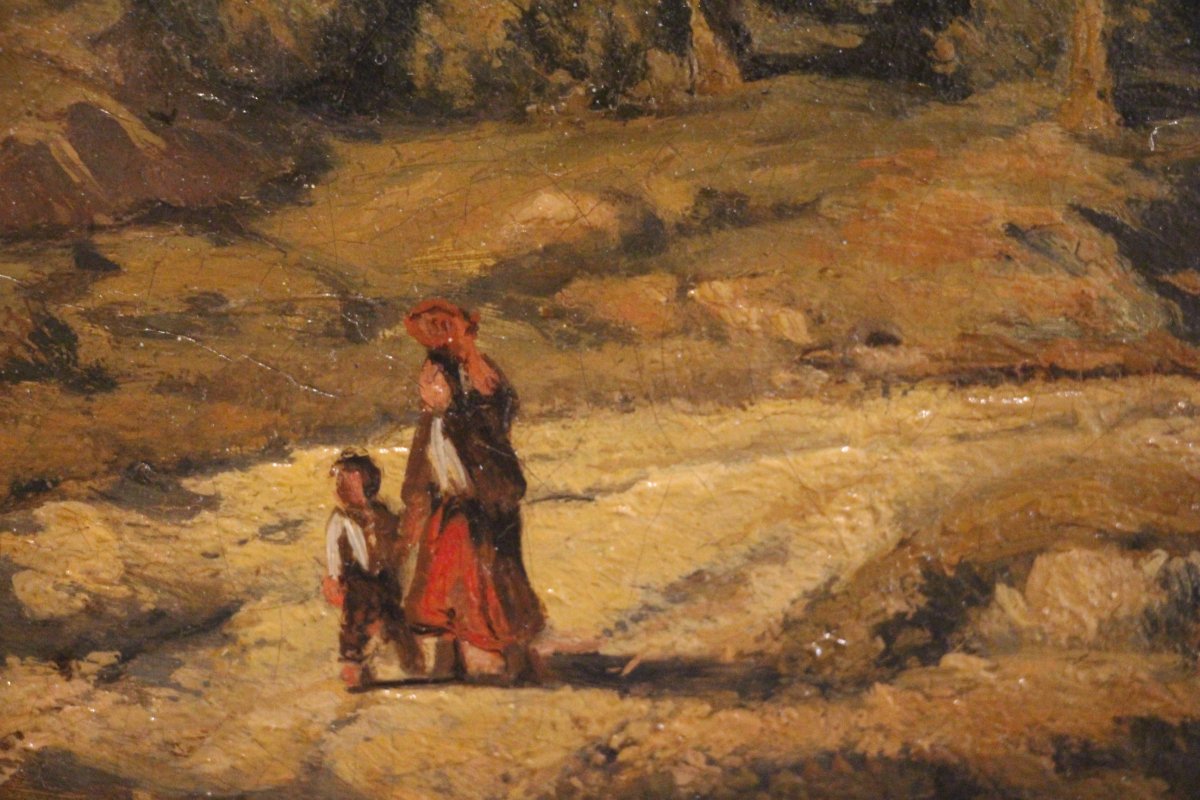 Landscape With Figures, By Alexandre-gabriel Decamps (1803–1860), 19th Century.-photo-4