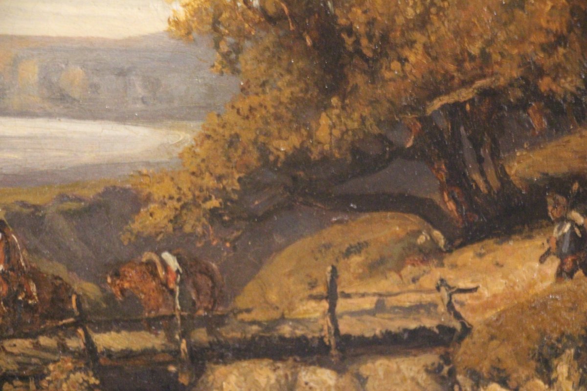 Landscape With Figures, By Alexandre-gabriel Decamps (1803–1860), 19th Century.-photo-7