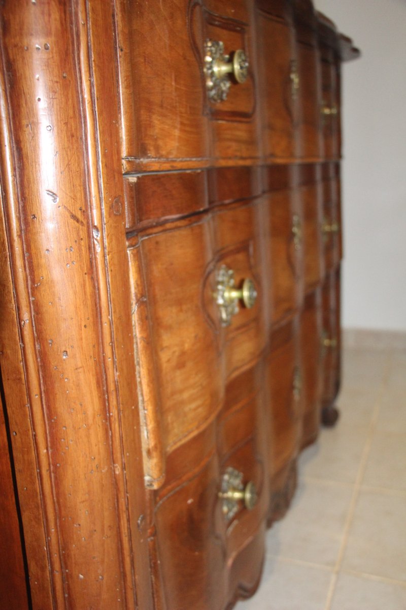 Commode arbalète, époque Louis XV, XVIIIe siècle d'origine provençale.-photo-5