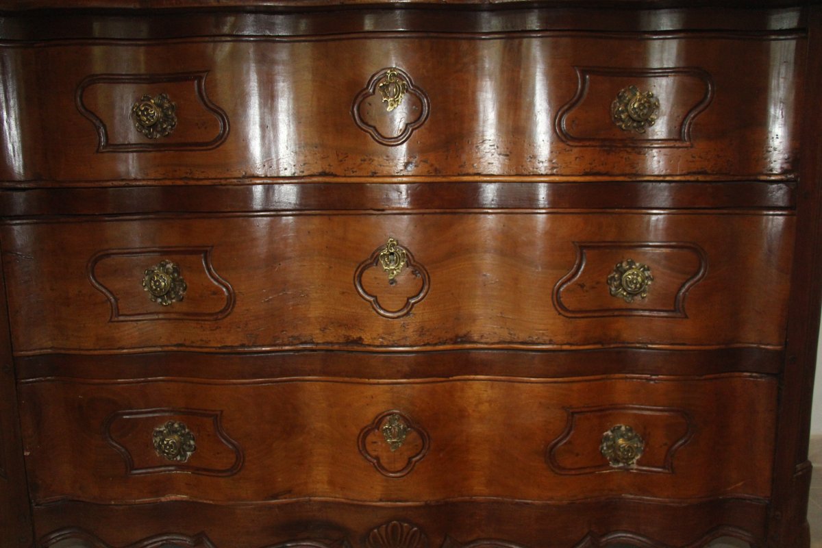 Commode arbalète, époque Louis XV, XVIIIe siècle d'origine provençale.-photo-7