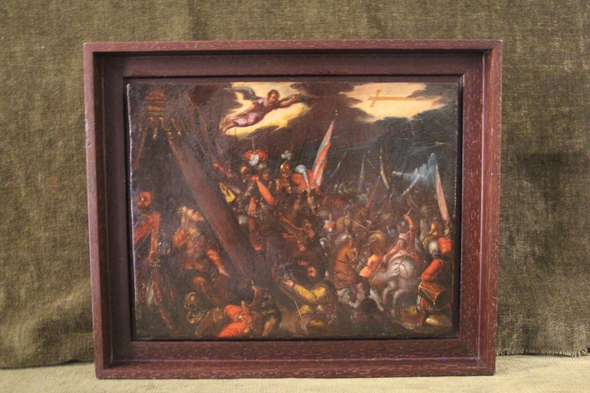 The Vision Of Constantine, Oil On Copper, Northern School, 17th Century.-photo-3