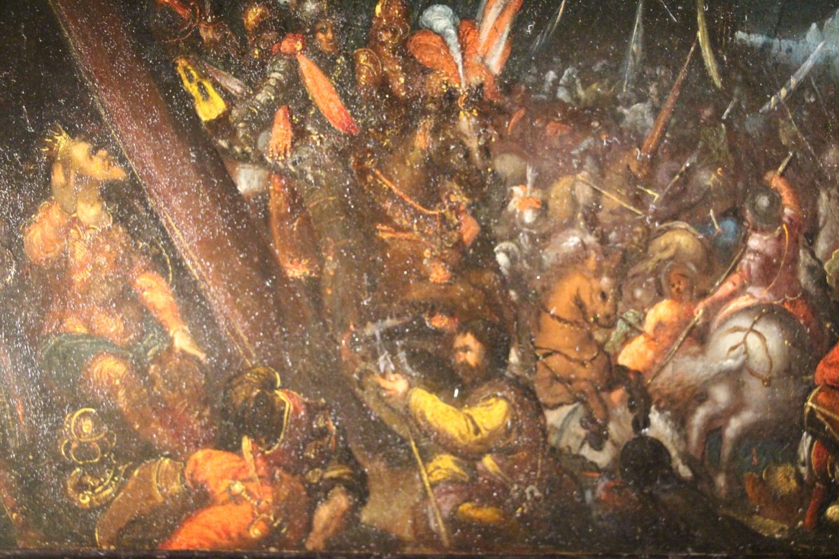 The Vision Of Constantine, Oil On Copper, Northern School, 17th Century.-photo-4