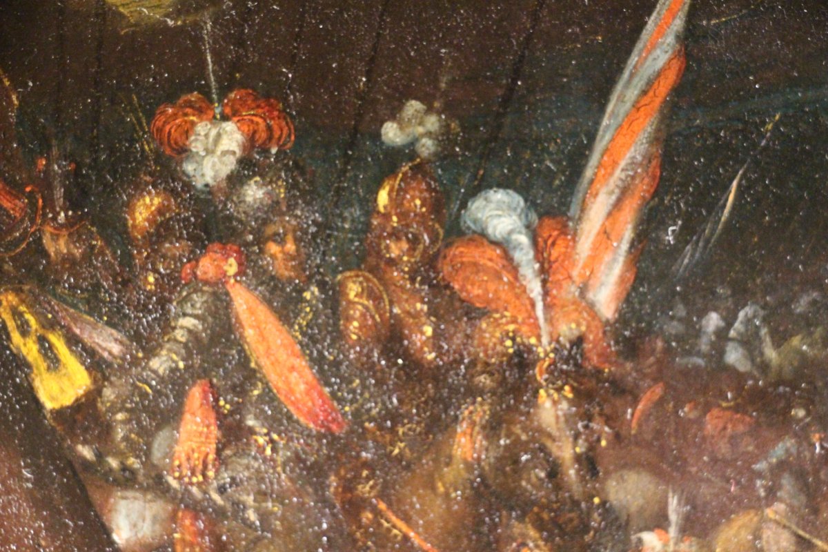 The Vision Of Constantine, Oil On Copper, Northern School, 17th Century.-photo-2