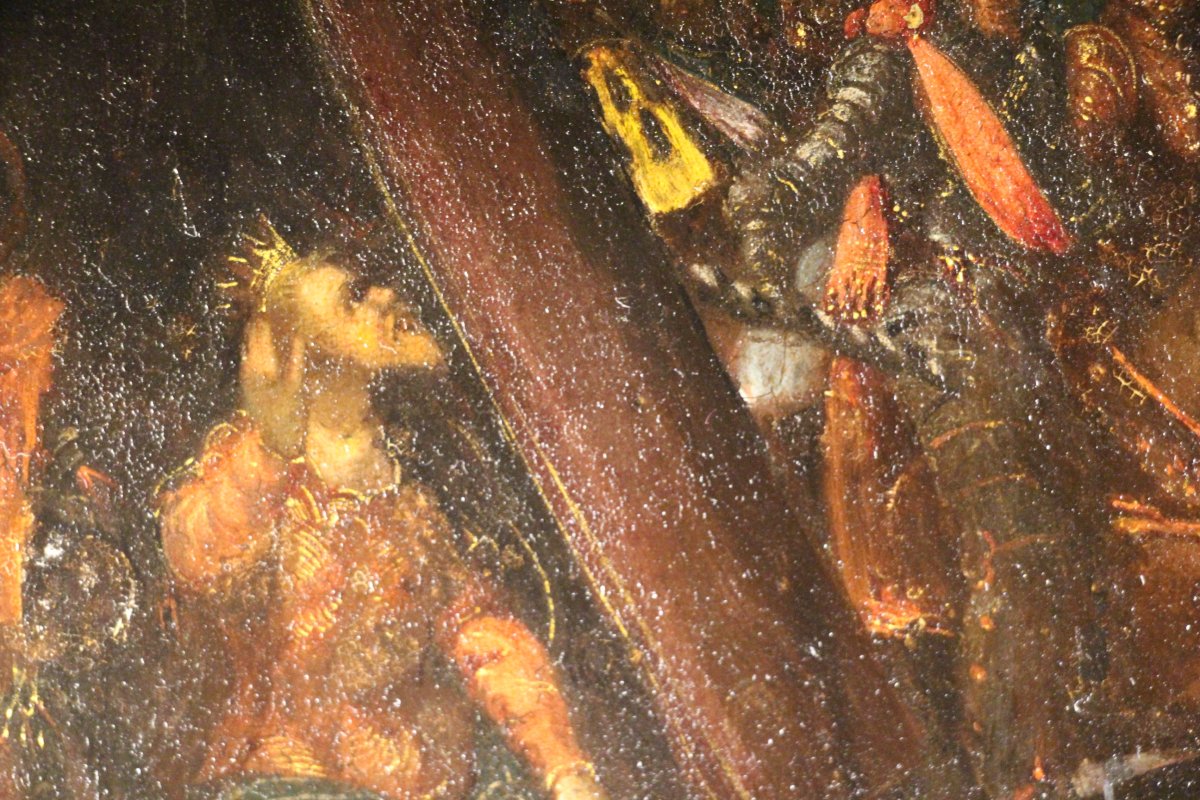 The Vision Of Constantine, Oil On Copper, Northern School, 17th Century.-photo-3