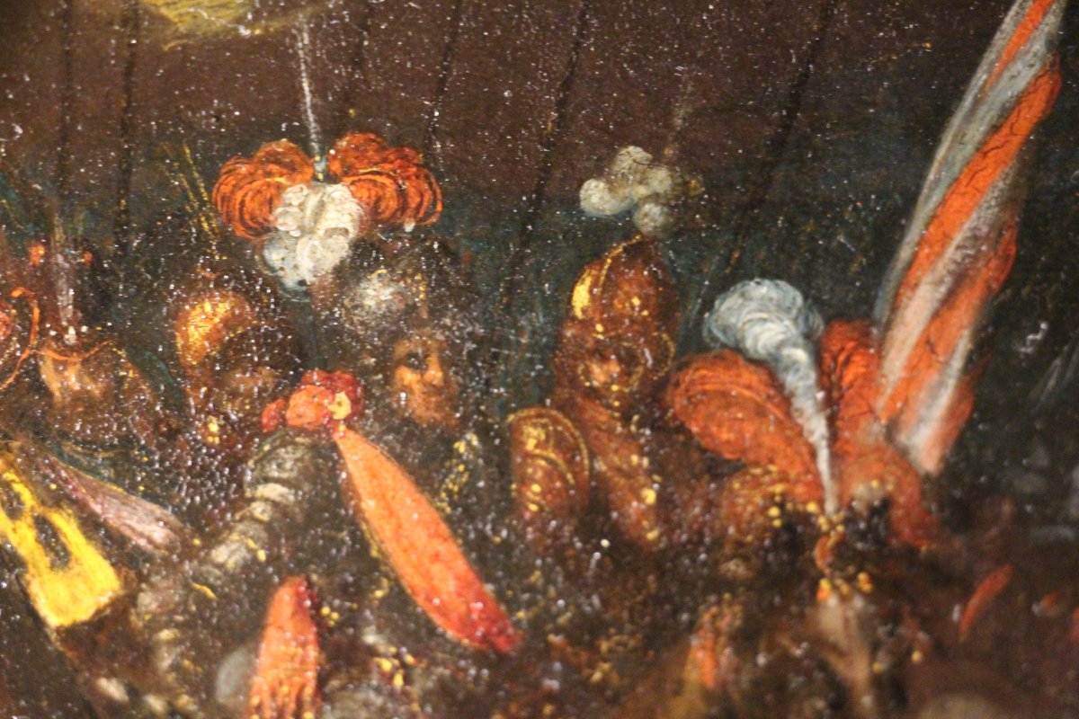 The Vision Of Constantine, Oil On Copper, Northern School, 17th Century.-photo-4
