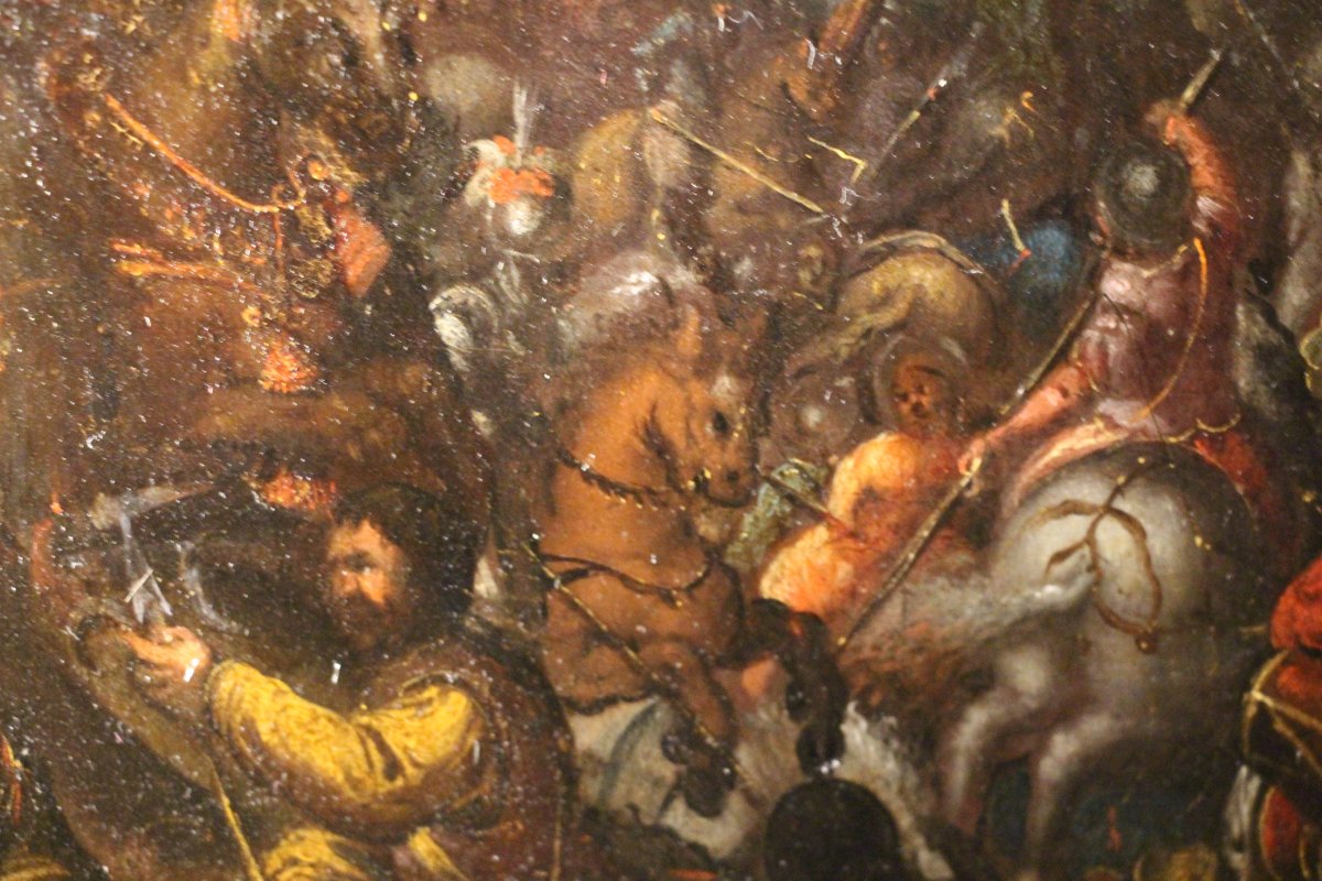 The Vision Of Constantine, Oil On Copper, Northern School, 17th Century.-photo-5