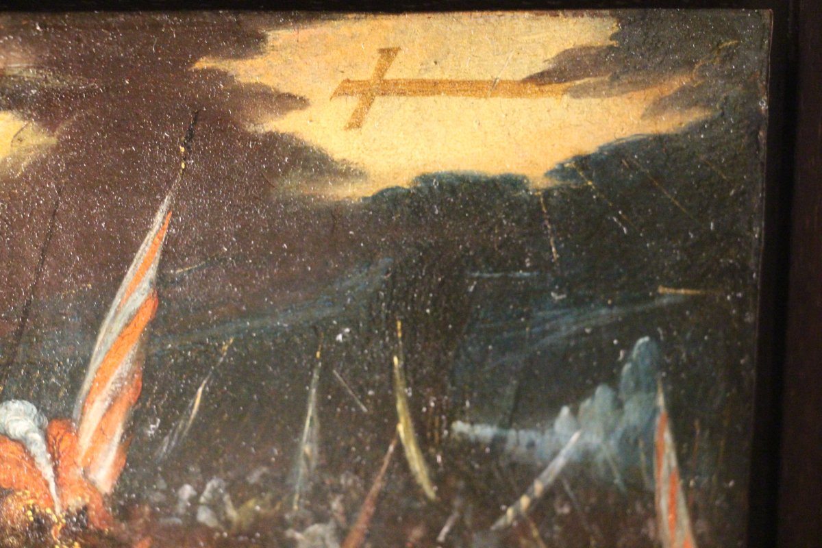 The Vision Of Constantine, Oil On Copper, Northern School, 17th Century.-photo-6