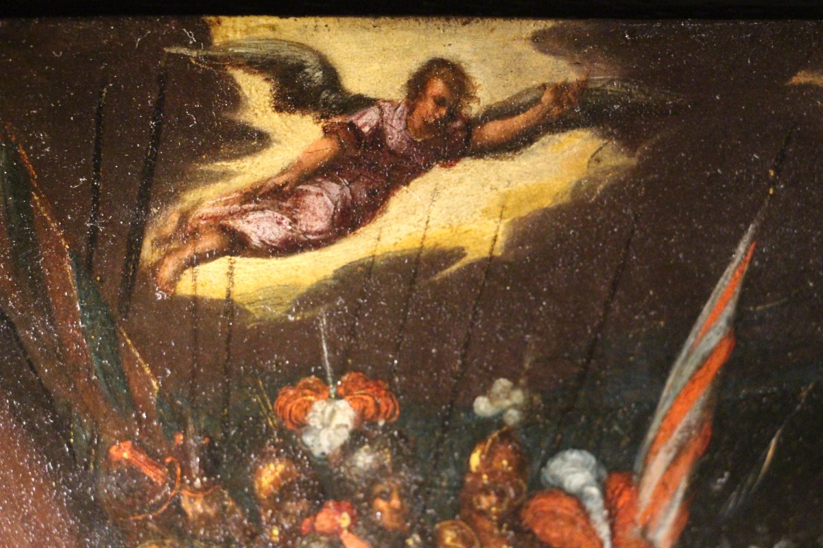 The Vision Of Constantine, Oil On Copper, Northern School, 17th Century.-photo-8