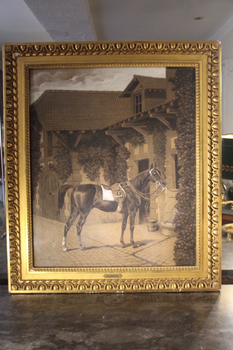 Harnessed Horse, Alfred De Dreux (1810–1860)