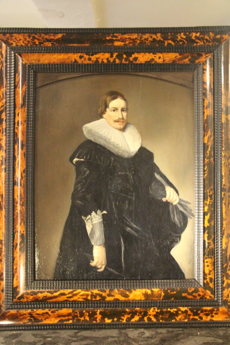 Portrait de gentilhomme avec une fraise, école flamande, XVIIe.-photo-2