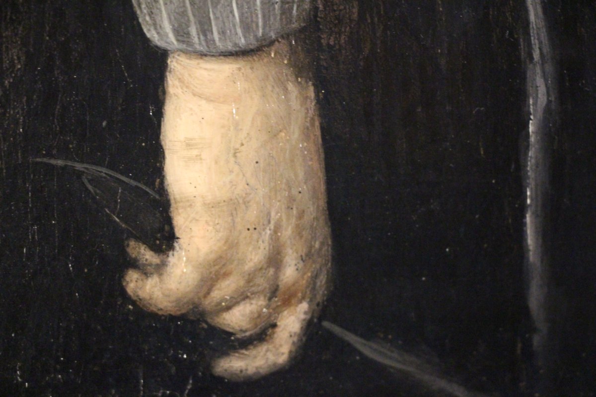 Portrait de gentilhomme avec une fraise, école flamande, XVIIe.-photo-7