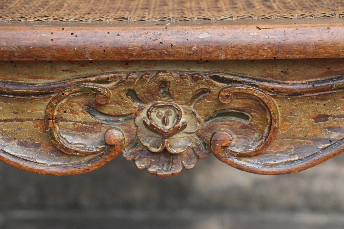 Paire de fauteuils cannés, époque Louis XV, estampillés Etienne Meunier, XVIIIe siècle.-photo-2