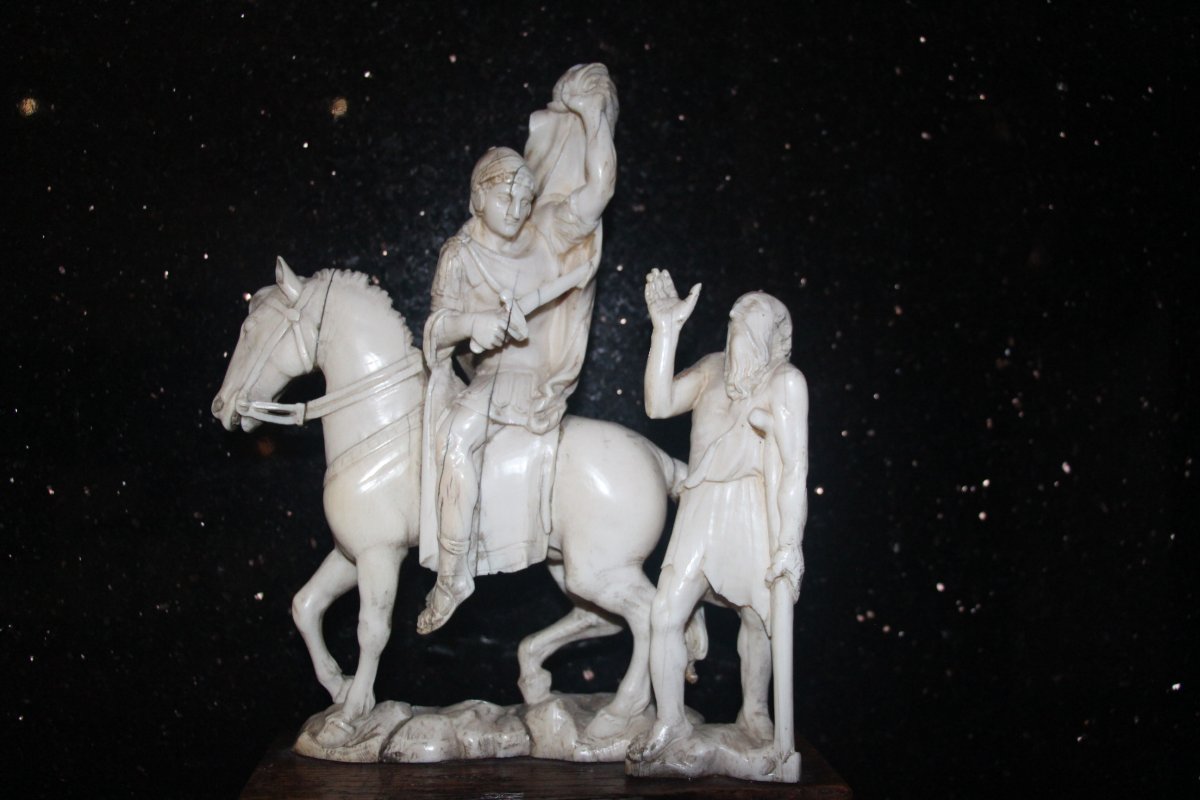 Saint Martin Sharing His Cloak With A Poor Man, Rome, 17th Century, Circa 1680.-photo-2