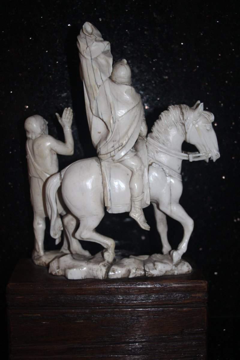 Saint Martin Sharing His Cloak With A Poor Man, Rome, 17th Century, Circa 1680.-photo-3
