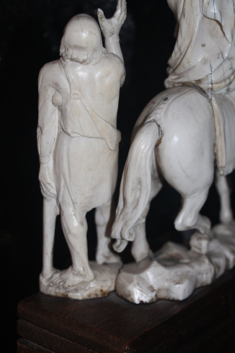 Saint Martin Sharing His Cloak With A Poor Man, Rome, 17th Century, Circa 1680.-photo-3