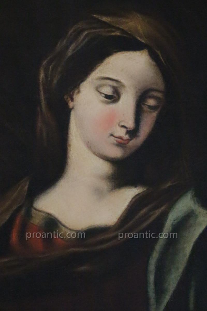 Oil On Canvas "virgin And Child" Italian School, XVIIth Century.-photo-1