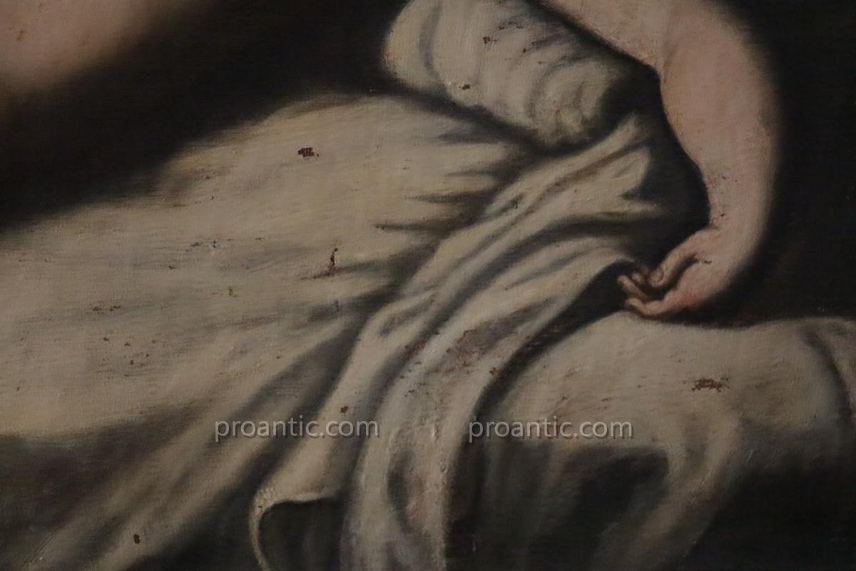 Huile Sur Toile " Vierge à l'Enfant "école Italienne , XVIIe Siècle.-photo-5
